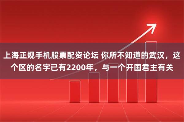 上海正规手机股票配资论坛 你所不知道的武汉，这个区的名字已有2200年，与一个开国君主有关